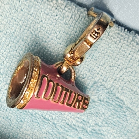 Juicy Couture Gold Pink Pave Cheerleader Megaphone Charm Bracelet Cheer Jewelry - Picture 9 of 14